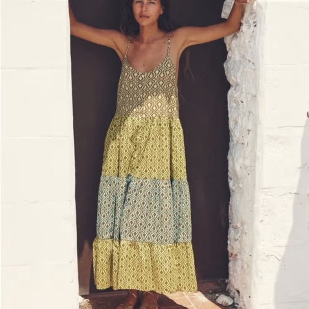 ZARA Patchwork Midi Dress Small
